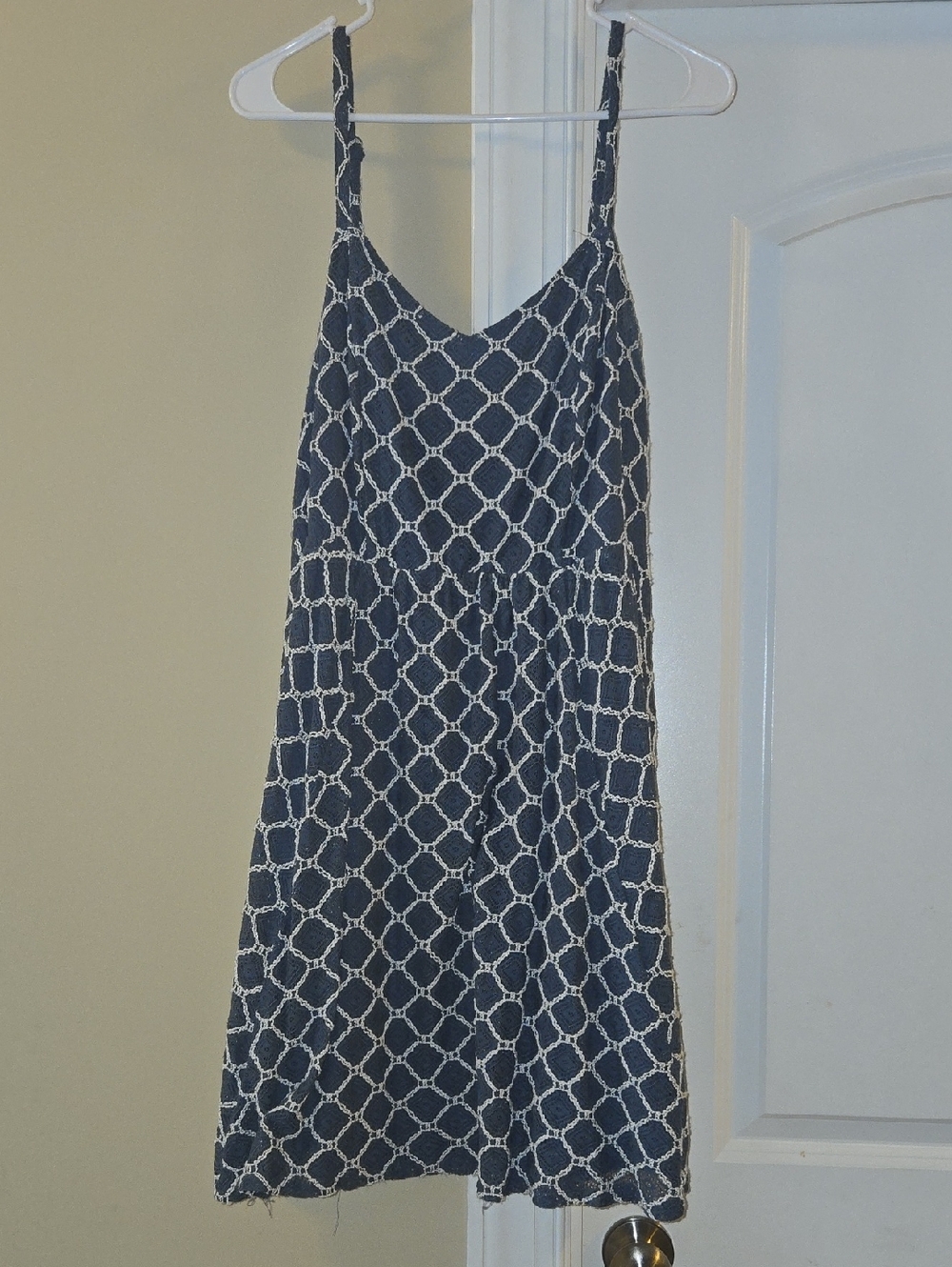 torrid Navy & White Geometric Spaghetti-Strap Midi Dress